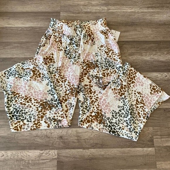 Zac & Rachel knit pants multicolor dots wide leg relax pants size M - Picture 3 of 8